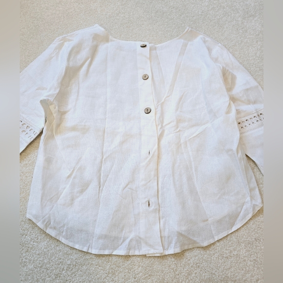 LAST CALL🍂 Sigrid Olsen linen rayon button back top blouse - Picture 9 of 14